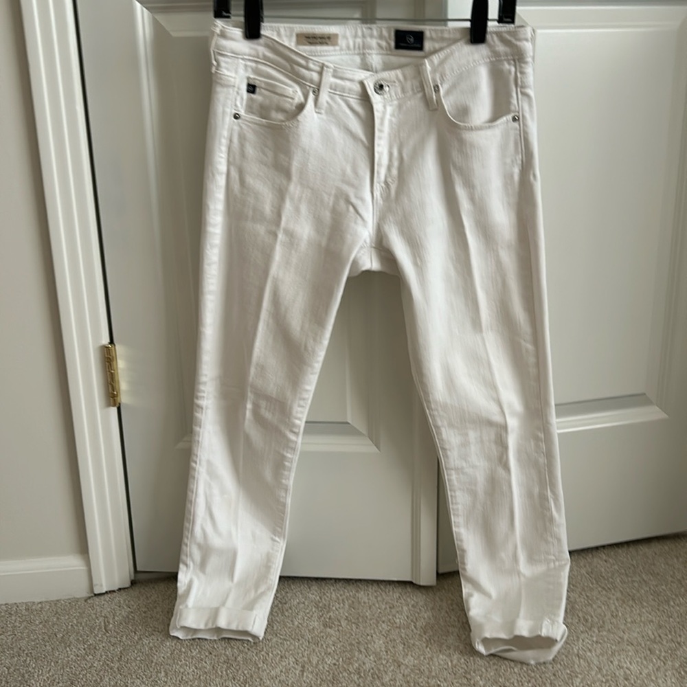 Adriano Goldschmied cigarette roll-up white jeans